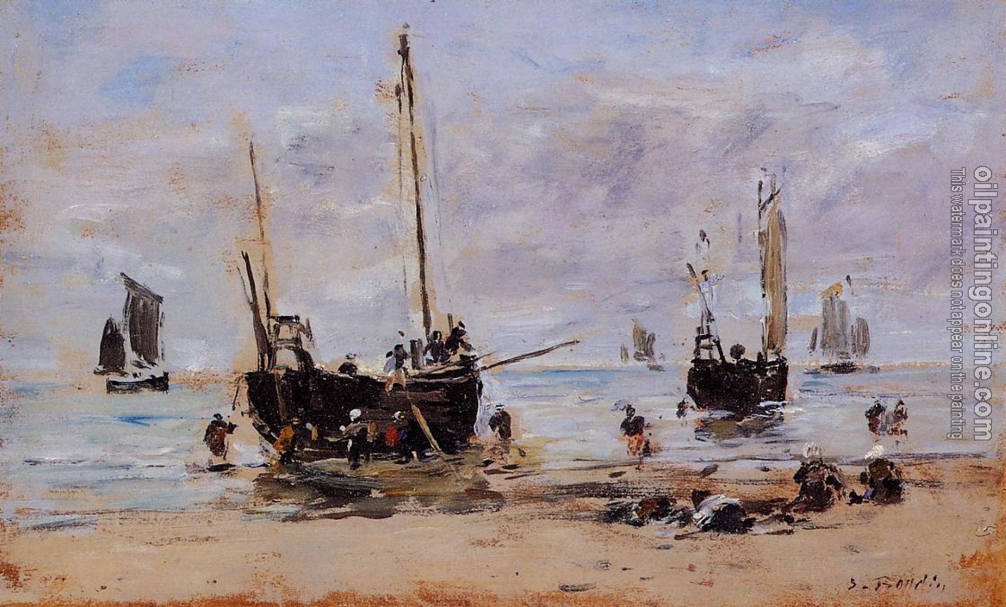 Boudin, Eugene - Berck, Fishermen at Low Tide